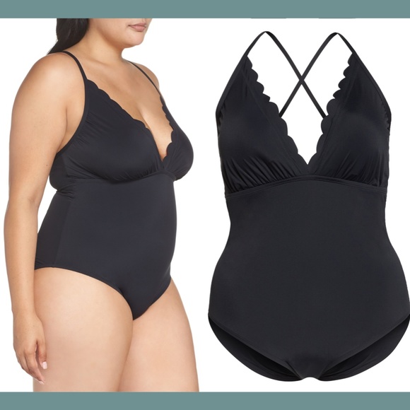 NEW‎ LA BLANCA Swimwear Petal Pusher One-Piece Swimsuit [PLUS SZ 20W ] - Picture 2 of 12